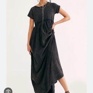 Free People Black Carissa T-shirt Dress